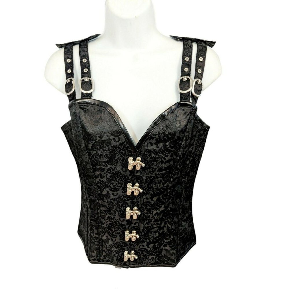Brocade Steampunk Latch Front Corset Size M